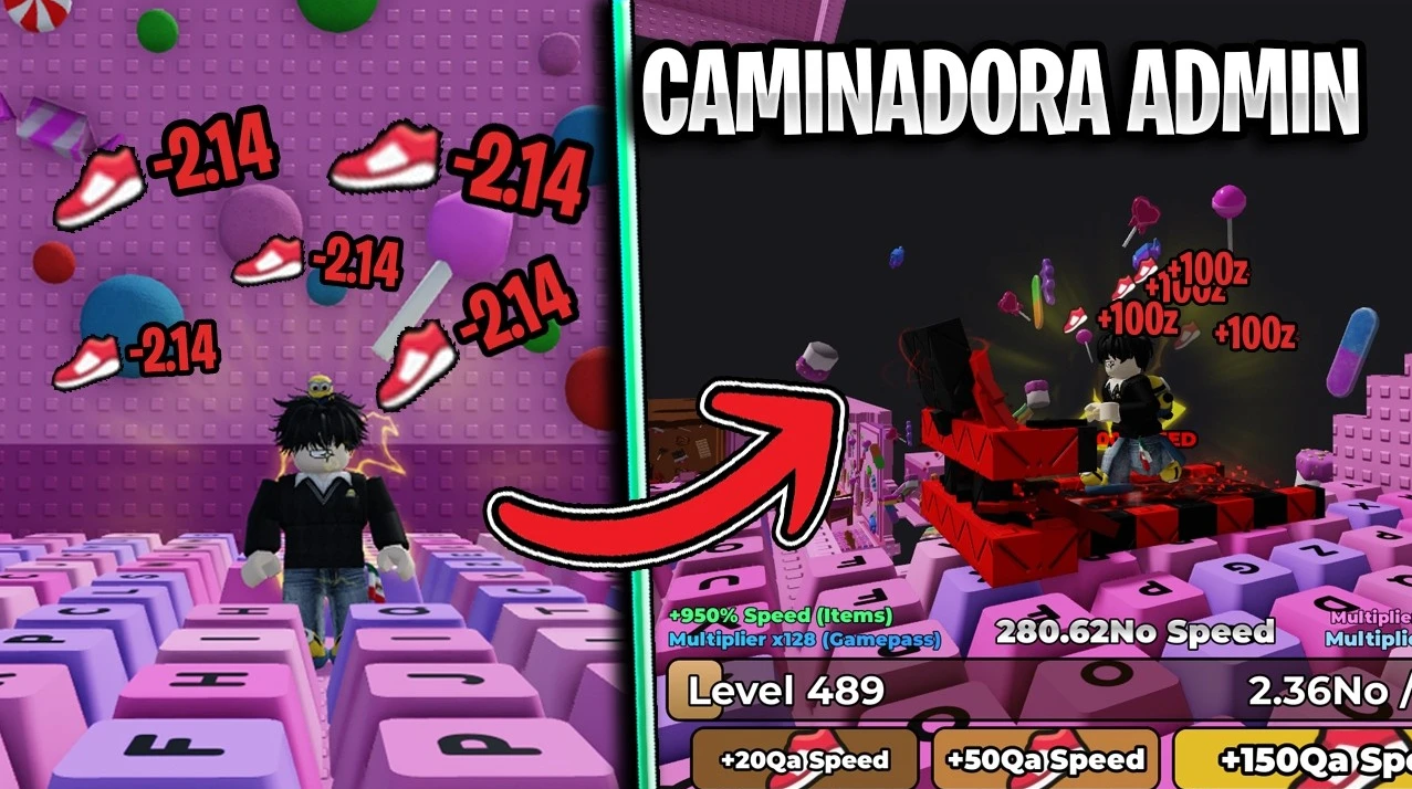 Caminadora Admin en Escapa del Teclado Roblox